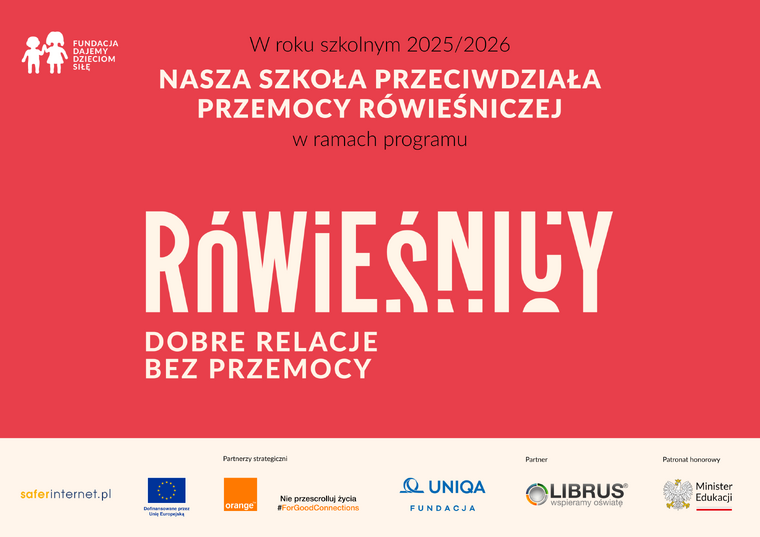 Nasza szkoła dołącza do programu „Rówieśnicy – dobre relacje bez przemocy”